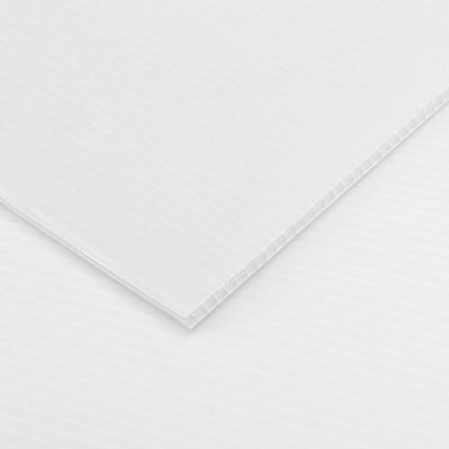 Image of MOUYAT 15 Pack 18 x 24 Inch Large White Corrugated Plastic Sheets, 5 /32 Inch 4mm Thick Waterproof Corrugated Plastic Sale Sign Blank Board for Dividers, Poster Board, Yard Making Signs
