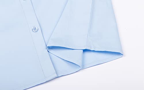 Image of Mud Kingdom Girls Dress Shirts School Uniform with Peter Pan Collar Poplin Long Sleeve