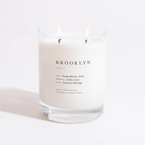 Brooklyn Candle Studio Brooklyn Classic 2 Wick Candle - Luxury Scented Candle, Vegan Soy Wax, Hand Poured in The USA, 70 Hour Slow Burn Time - 13oz