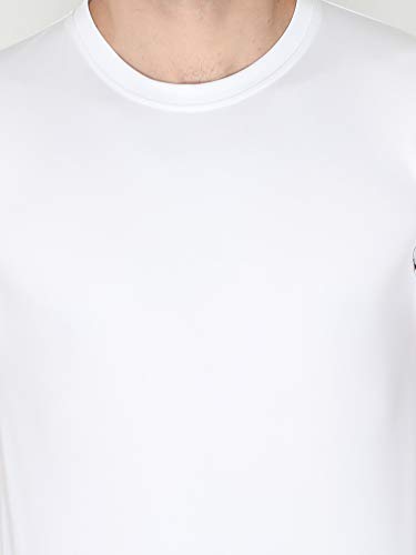 Image of Men's Polyester Round Neck Sports White T-Shirt