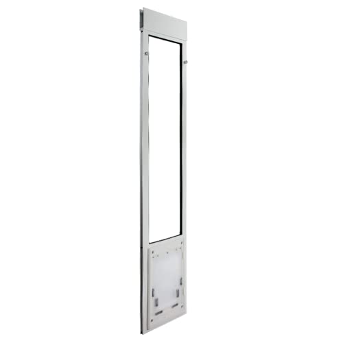 Dragon Pet Door For Sliding Glass Doors | Pet Friendly Pet Door Insert For Aluminum Frame Doors | Easy Installation | White, Medium Single Flap, 74.75"-77.75" Slider Height #TOP1