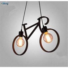 Image of GreyWings Bicycle Shape Hanging Pendant Light for Ceiling, Black Metal, Antique Modern Decor, E-27 Holder (Bulb is not Included) Ideal for Living Room, Dining, Bedroom, Big Pack of 1