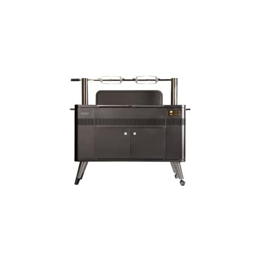 Everdure by Heston Blumenthal HUB 54-In. Charcoal Grill With Patented Built-in Rotisserie System & Quick Electric Ignition, Outdoor BBQ, Electric Starter, Adjustable Height, Easy Clean-Up, Matte Black