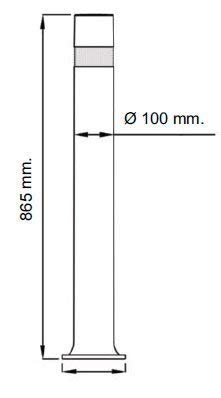 ADO - Pilona bolardo flexible de alta resistencia y flexibilidad A-flex negra con base para atornillar (2- Pilonas + Tornillería)
