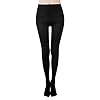 Legging thermique doublé pour femme - Legging thermique en polaire - Taille haute - Pantalon de yoga - Legging de sport chaud - Opaque - Collants thermiques, Noir , M
