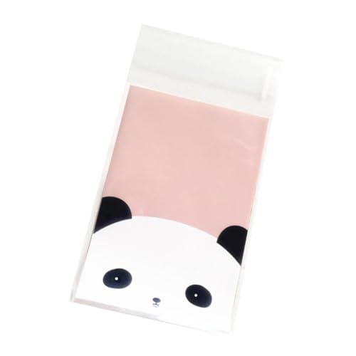 FOMIYES Cute Panda Head Design 100pcs Adhesive Candy Bags Biscuit Packaging Bag for Party Home Retail Store Kitchen