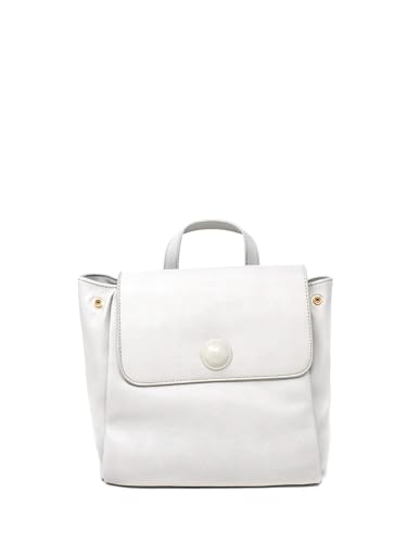 Sac à dos femme Rocco Barocco noir uni à fermeture éclair et logo tendance