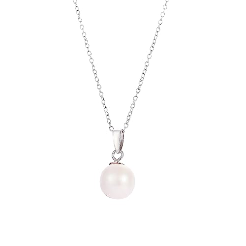 White Freshwater Pearl Pendant Necklace for Women - AAA+ Quality Pearl Necklace for Women With 925 Sterling Silver Chain