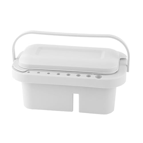 Artist Paint Brush Washer Cleaner Pots Art Paint Brush Basin Brush Tub with Lid Palettes and 16 Hole Brush Holder