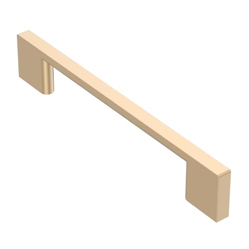 Alzassbg 10 Pack Champagne Copper Cabinet Pulls, 5 Inch(128mm) Hole Centers Rectangle Cabinet Handles Kitchen Pulls for Drawers and Cabinets AL3051SCG
