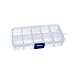 2pcs Organisateur De Bijoux 10 Grilles Boîte de Rangement Plastique Ajustables Boîte de Organisateur Contenants de Rangement pour Collier,Boucles d'oreilles, 16.4*11.8*5.8cm (White)