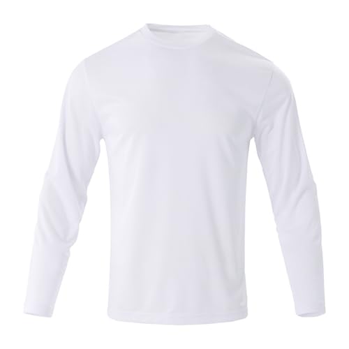 Men's UPF Long Sleeve Sun Shirts UV Protection Hiking Fishing Tops Lightweight Mesh Quick Dry Running Swim Shirt