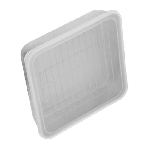 KALLORY 1Set Stainless Steel Roasting Pan with Lid and Cooling Rack Baking Pan for Oven Space Saving Kitchen Organizer Bin Easy to Clean Nonstick Bakeware for Bbq and Food