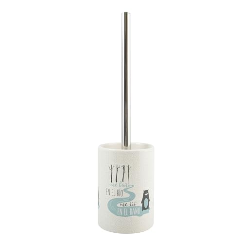 Brosse WC avec support céramique MSV Rio blanc pour toilettes - 2