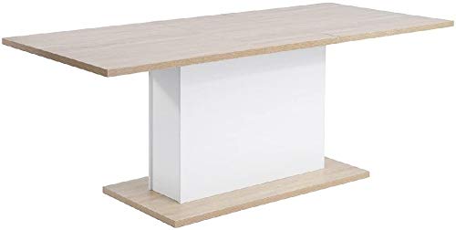 MEUBLE COSY, Dining Table Extendable Rectangle Kitchen Dining Room Table 6 and 8 seater oak/90x160-205x76cm, ETHIOPIA HY