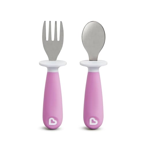 Image of Munchkin Raise Toddler Fork & Spoon Set, Purple