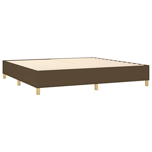 Boxspringbett, Seniorenbett Bett Bettgestell Bettrahmen Geeignet für Schlafzimmer Wohnungen Hotels Studentenwohnheim mit Matratze Dunkelbraun 200x200 cm Stoff – Bild 6