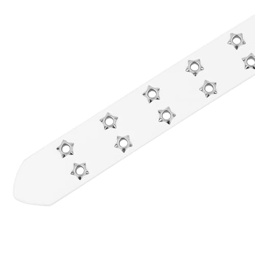 Women's Soft Faux Leather Belt Fashion Star Pinhole Decoration for Jeans Pants Dress with Silver Buckle3