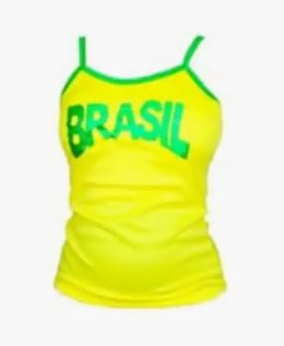 Camiseta Torcedora Bandeira Brasil Regata Feminina - Copa Do Mundo De Futebol - Marca JTL®