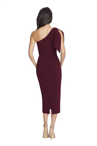 Image of Dress the Population Womens Tiffany One Shoulder Bow Detail Midi Sheath Dress