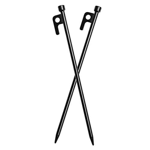 2Pcs Heavy Duty Metal Tent Stakes Thickened Ground Nails for Camping Outdoor Tent Pegs with Curved Hook Design
