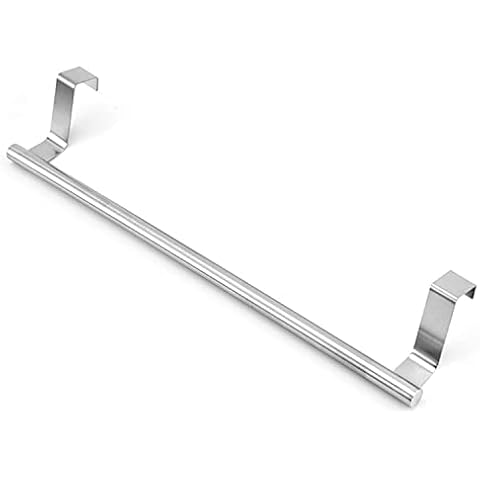 Stainless Steel Kitchen Towel Holder, Cupboard Door Towel Rack Bar Holders for Kitchen Cabinet Towel Rag Rack Over Door Towel Bar Hanger, Silver (14 inch) Cover