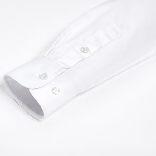 Men's Dress Shirts Stretch Wrinkle-Free Long Sleeve Shirts Solid Business Casual Formal Button Up Shirt4