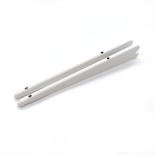 Twin Slot Shelving Brackets White - Heavy Duty Steel Bracket | Pack of 2-320mm / 32cm