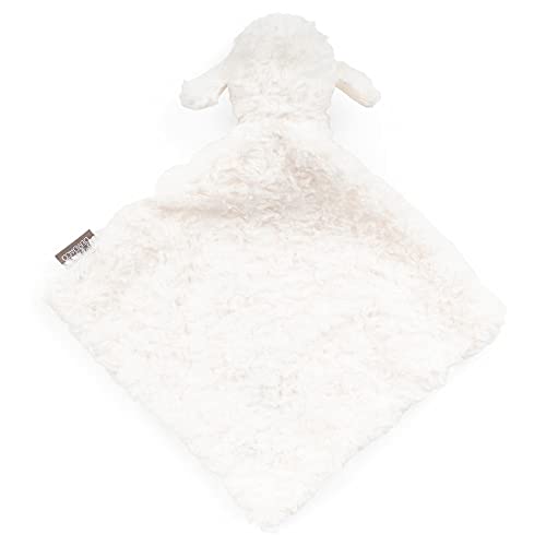 Image of DEMDACO Fuzzy White Lamb Loves Me Polyester Plush Children's Rattle Blankie