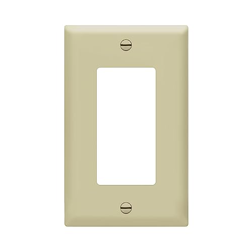 Image of ENERLITES Decorator Light Switch or Receptacle Outlet Wall Plate, Gloss Finish, Size 1-Gang 4.50 inch x 2.76 inch, Unbreakable Polycarbonate Thermoplastic, UL Listed, 8831-I, Ivory