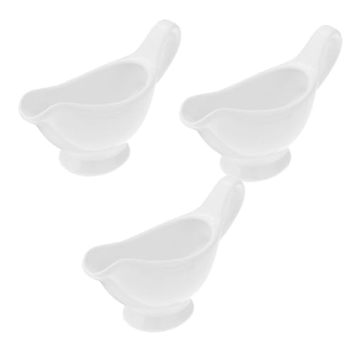 Cabilock Set of 3 Ceramic Sauce Pots Gravy Pitchers Sauce Cups Seasoning Jars 100ml for Dining Table Decor