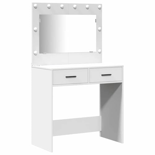 Tocador con espejo y usb Mangloder de madera con 3 cajones para almacenamiento de dormitorio 5