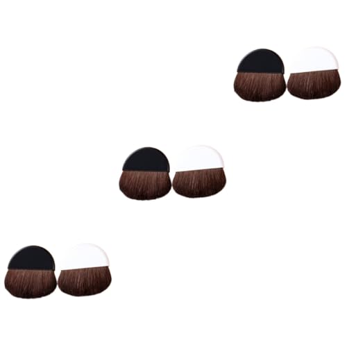 IWOWHERO 3sets Portable Makeup Brush Set Blush Foundation Setting Dense Mini 2pcs*3
