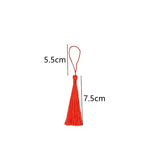 Tassels for Bookmarks Tassels for Decorations Tassels Decorative Bookmark Tassels with Lanyard for Bookmark Diy Keychain 100 Pieces Red - Image 2