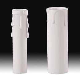 B&P Lamp® Candelabra Base, White Color Candle Covers with Drips, 4" Tall
