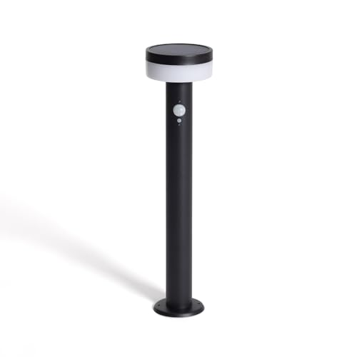 LEDKIA LIGHTING Baliza de Pie Exterior Solar LED 1,5W 50cm Aluminio con Sensor de Movimiento Ashier Negro