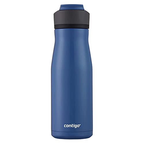 Image of Contigo Ashland Chill Stainless Steel Water Bottle with Leakproof Lid and Straw, 32 oz, Bluecorn