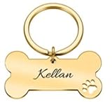 Personalisiert Hundemarke Knochen Haustier ID Tag Pet Tags mit Pfoten aus Edelstahl mit Gravur für sehr kleine Hunde und Katzen oder Welpen Adressanhänger inkl. Schlüsselring | beidseitig GRAVIERT