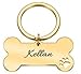 Personalisiert Hundemarke Knochen Haustier ID Tag Pet Tags mit Pfoten aus Edelstahl mit Gravur für sehr kleine Hunde und Katzen oder Welpen Adressanhänger inkl. Schlüsselring | beidseitig GRAVIERT