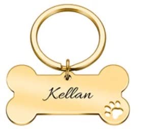 Personalisiert Hundemarke Knochen Haustier ID Tag Pet Tags mit Pfoten aus Edelstahl mit Gravur für sehr kleine Hunde und Katzen oder Welpen Adressanhänger inkl. Schlüsselring | beidseitig GRAVIERT