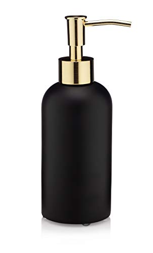 EssentraHome Zubehörset, Mattschwarz Matte Black Dispenser with Gold Pump Cover