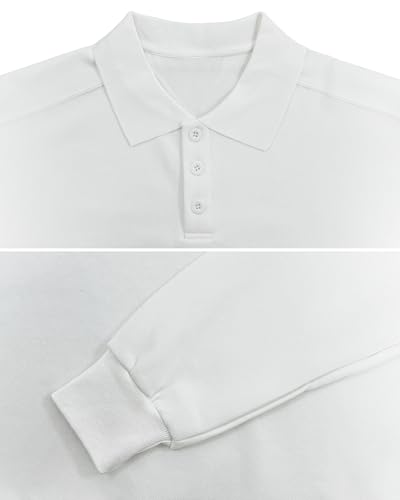 Men's Basic Polo Sweatshirt Soild Quarter Button Pullover Sweatshirts Casual Long Sleeve Top for Fall Winter4