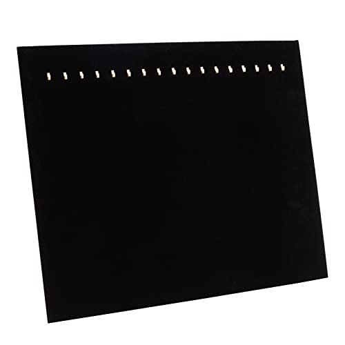 Genie Crafts 2 Pack Jewelry Display for Selling, Black Velvet Boutique Necklace Stands Boards with Hooks for Pop Up Shop (15 x 12 x 4.5 In)