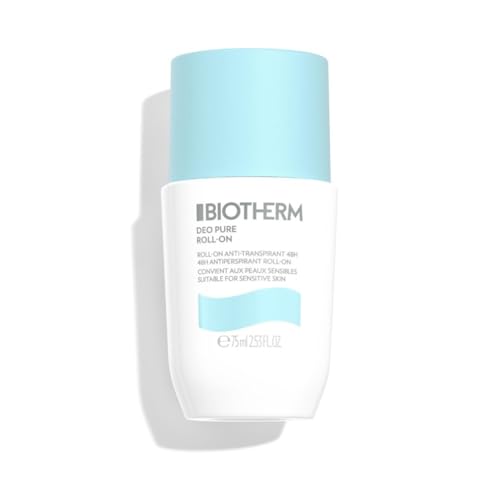 BIOTHERM Deo Pure Antiperspirant Roll-On 48H, Deodorante Antitraspirante Per Tutti i Tipi di Pelle, Sensazione di Morbidezza e Freschezza Dopo l'Uso, Con Complesso Minerale Attivo Non Appiccica, 75 ml
