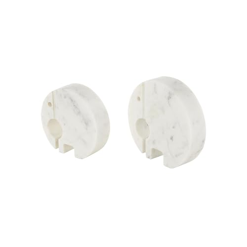 Set de 2 esculturas decorativas elefante de mármol blanco miniatura 7