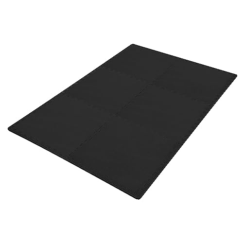 Image of BalanceFrom Puzzle Exercise Mat 1 /2 inch Thick, EVA Interlocking Foam Floor | Tiles for Home Gym, Mat for Home Workout Equipment, Floor Padding for Kids, Black, 24 in x 24 in x 1 /2 in, 24 Sq Ft - 6 Tiles