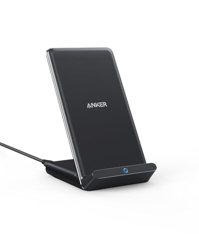 Anker 313 Wireless Charger (Stand) Qi-Certified for iPhone 17/17/17 Pro/17 Pro Max/15/14/13 10W Fast-Charging Galaxy S23 S22 S21(No AC Adapter)