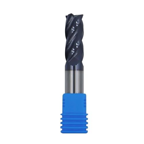Image of 1 /2in Solid Carbide Corner Radius End Mill,30 Degree Helix-0.030in Corner Radius, 4 Flutes,AlTiN Coated Bits Tool for Medium Hardness Steel, Brass, Iron