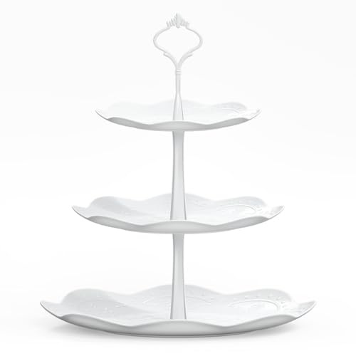 Cupcake Ständer Etagere 3 Etagen, 3-stöckiger Kuchenständer Etagere Weiß, Kuchenstand...