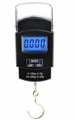 BHATI Portable Digital 10-50 Kg Weighing Scale with Metal Hook (Black) Weighing Scale For Home,Kitchen (Black)